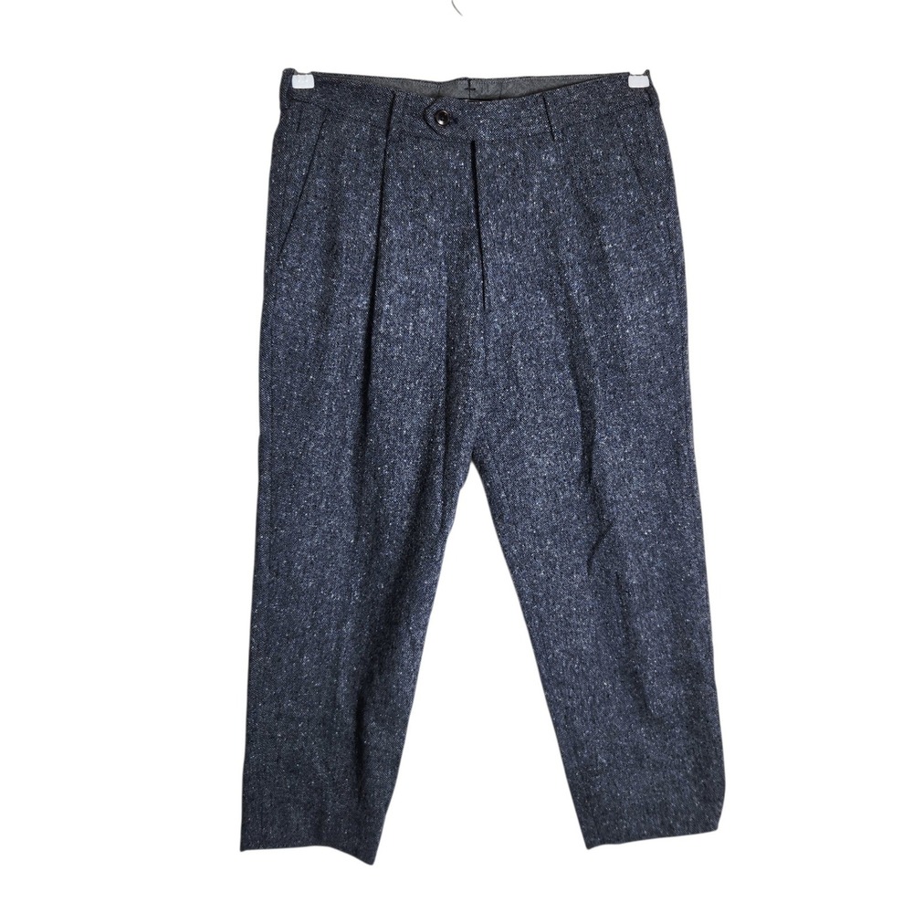 Todd Snyder Mens Navy Blue Wool Blend Pleated Trousers Size 30 Made in Portugal